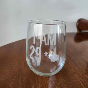 30th Birthday Stemless Wine Glass